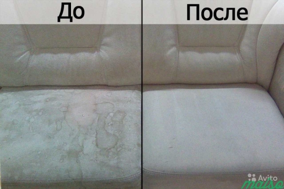 Химчистка кресла до и после