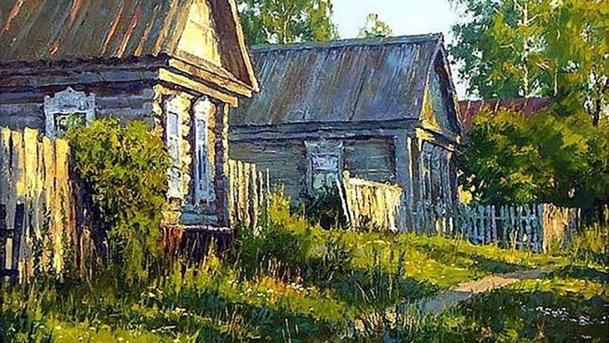 Картины деревенский пейзаж сельский художник Дмитрий Лёвин