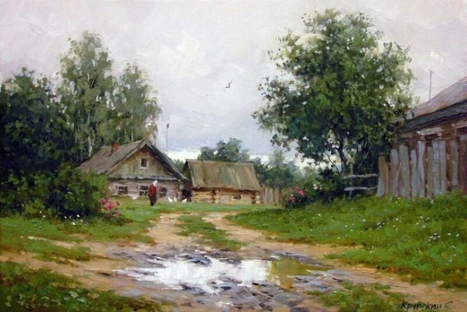 Художник Сергей Крупский картины деревня