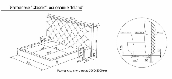 Высота изголовья кровати