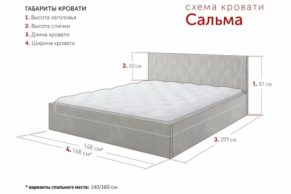 Кровать Сальма Стендмебель