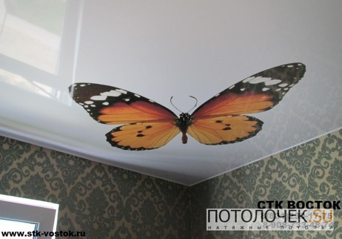 Натяжные потолки с бабочками