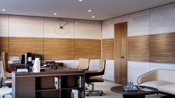 Шпонированные панели Topperfo Micro Ulme Stone Edition Acoustic Wood Panel