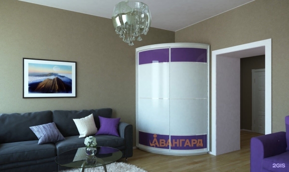 Сиреневый шкаф купе
