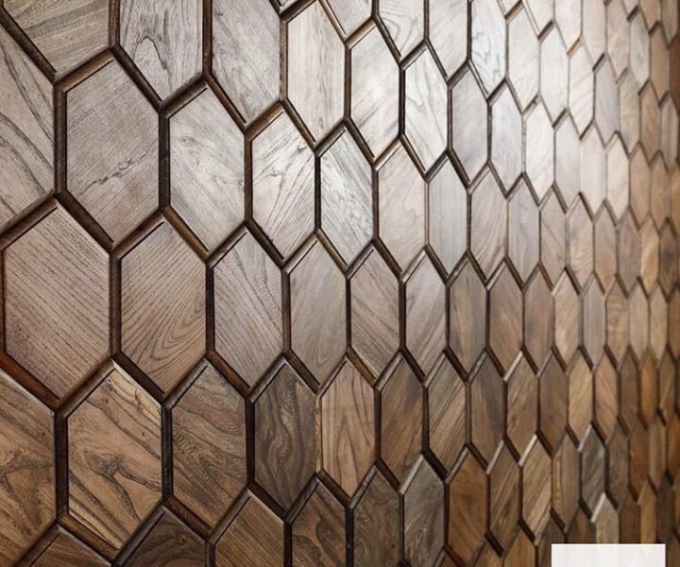 Деревянные стеновые панели d hexagon