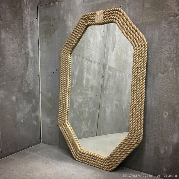 Рамка для зеркала из каната