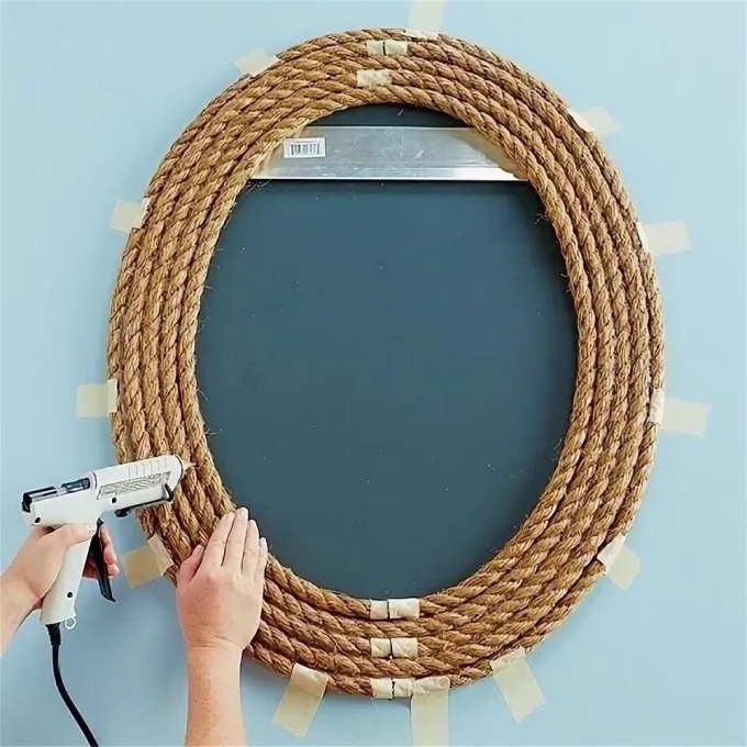 Рамка для зеркала из каната