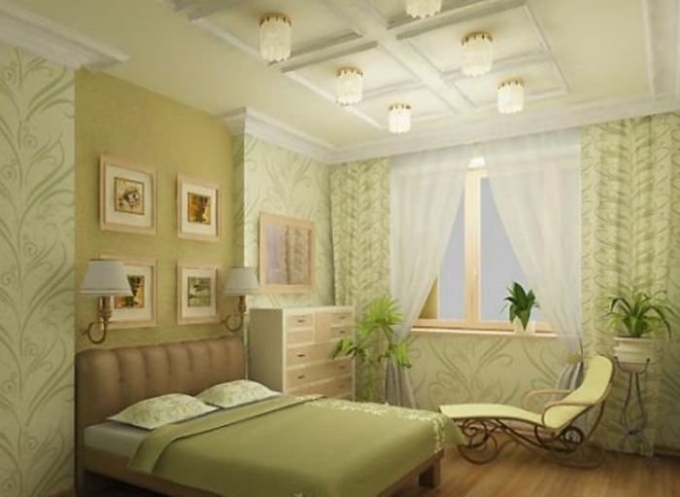 Спальня в фисташковых тонах