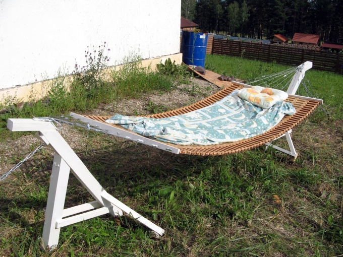 Гамак из деревянных реек