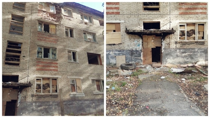 Полуразрушенное здание