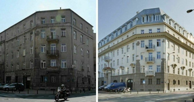 Реконструкция зданий до и после