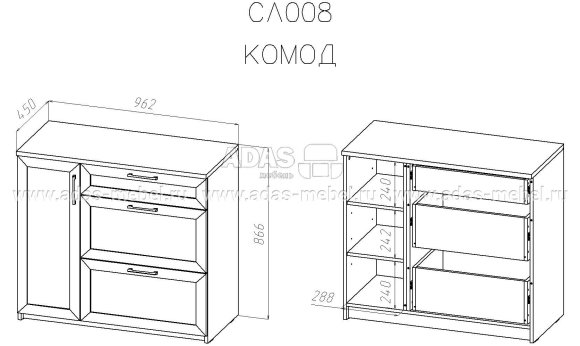 Проект комода с размерами