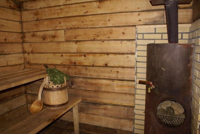 Деревенская баня изнутри
