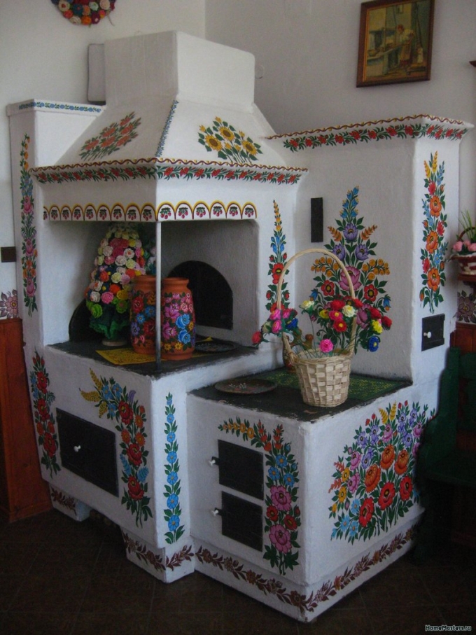 Расписная печь русская