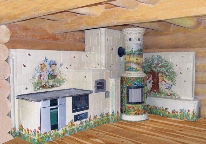 Разрисовываем печь