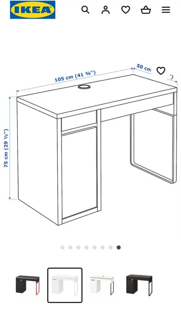 Схема сборки стола Micke ikea