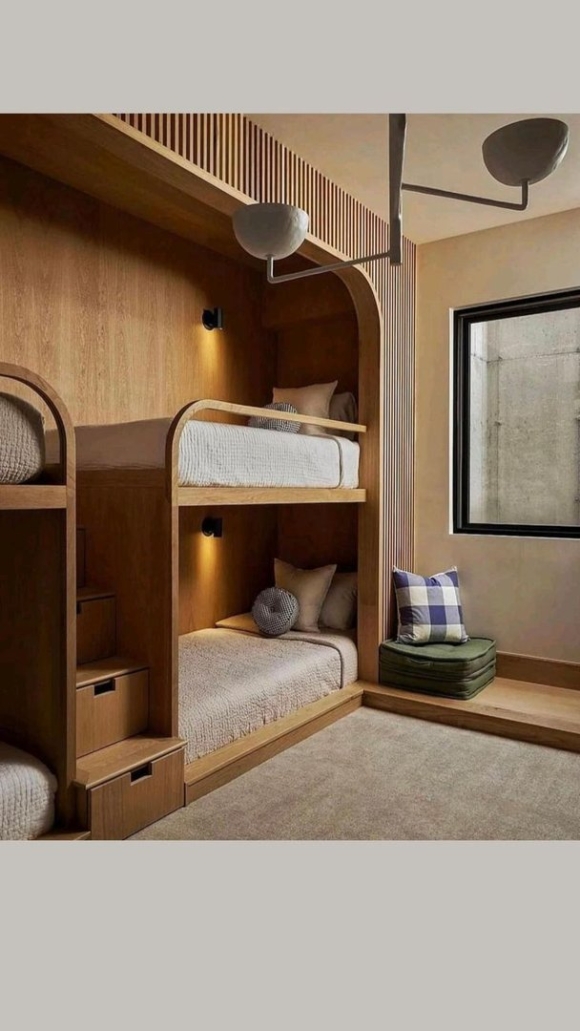 Kindergarden childroom Bedroom Beds two Floor Interior