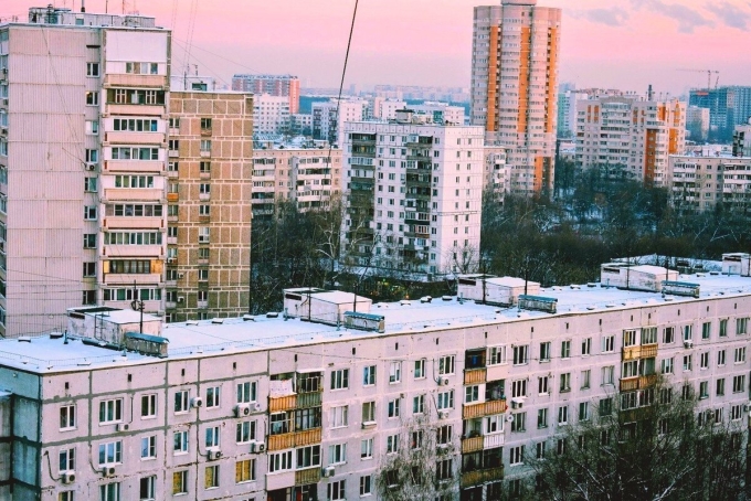 Окраина Москвы спальный многоэтажный район