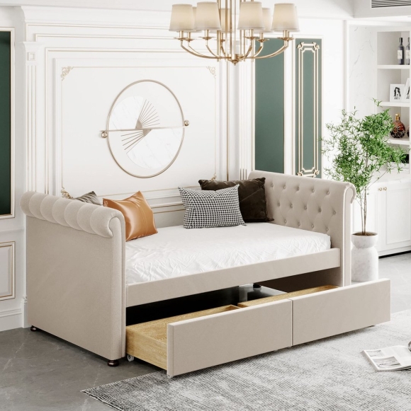 Кровать Annika Upholstered Daybed with Trundle