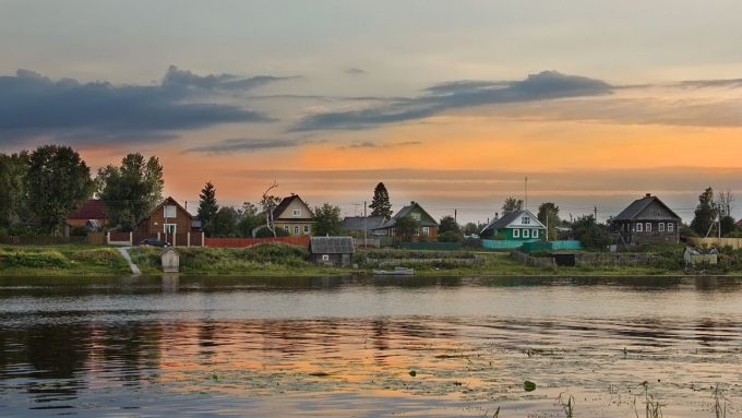 Река Вышний Пенская деревушка