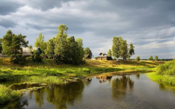 Деревня Мегра Вологодская пейзаж