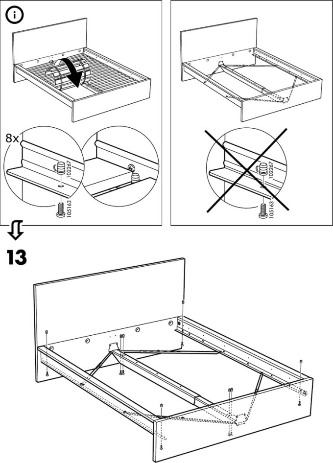 Ikea hemnes кровать схема сборки