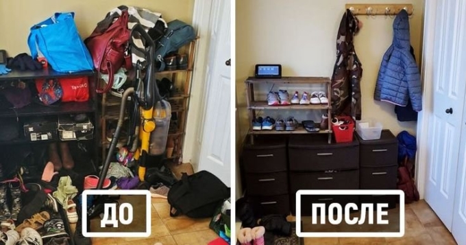 Порядок в комнате до и после