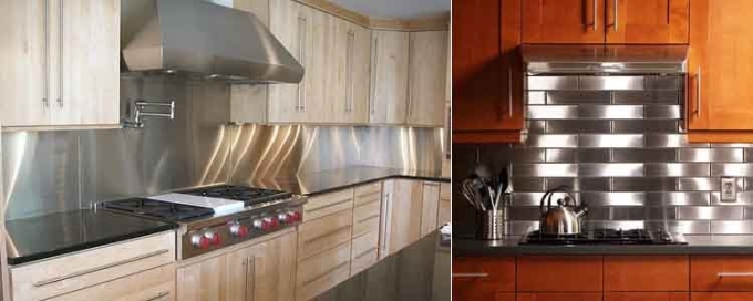 Фартук из нержавейки для кухни