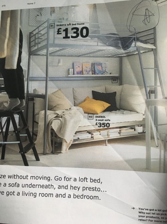 Двухъярусная кровать svarta от ikea