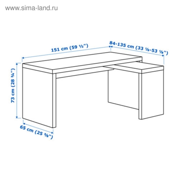 Икеа письменный стол МАЛЬМ С выдвижной панелью