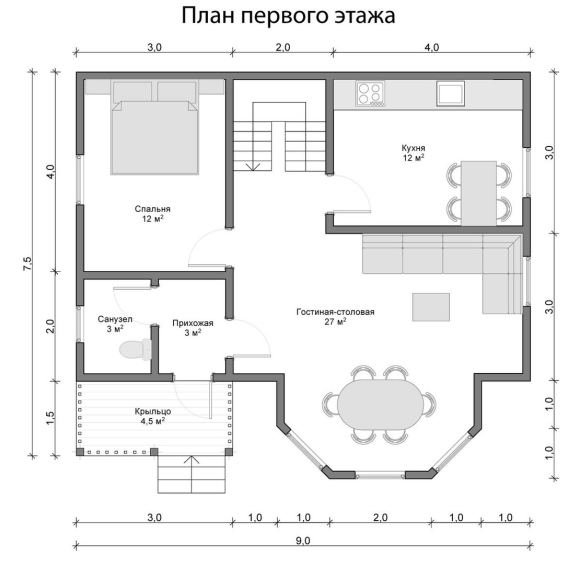 План первого этажа