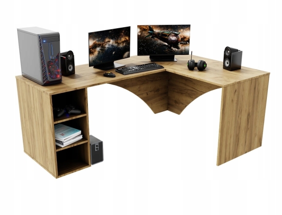 Угловой геймерский стол DX Stealth Black Edition белый