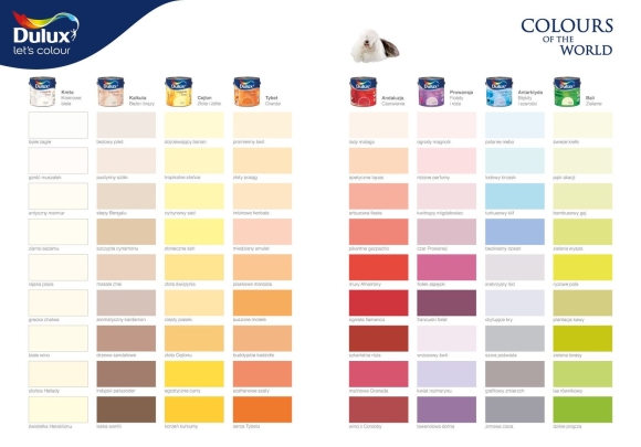 Краска Дюлакс для стен палитра цветов Dulux