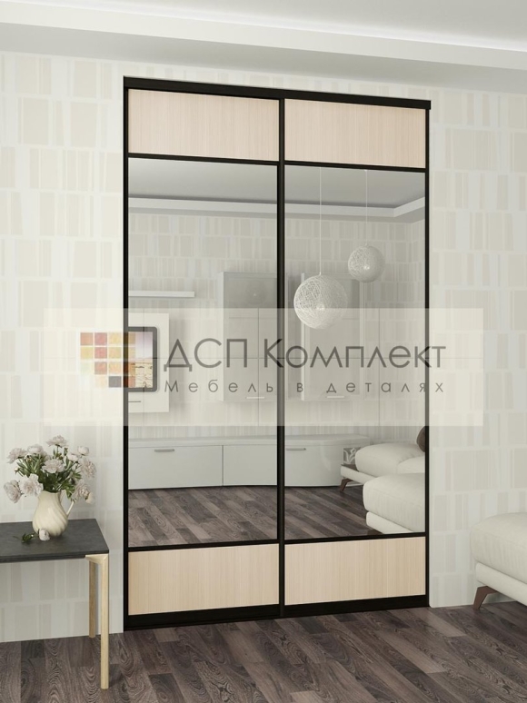 Двери шкафа купе с зеркалом комбинированные