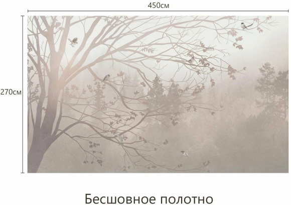 Фреска дерево в бежевых тонах