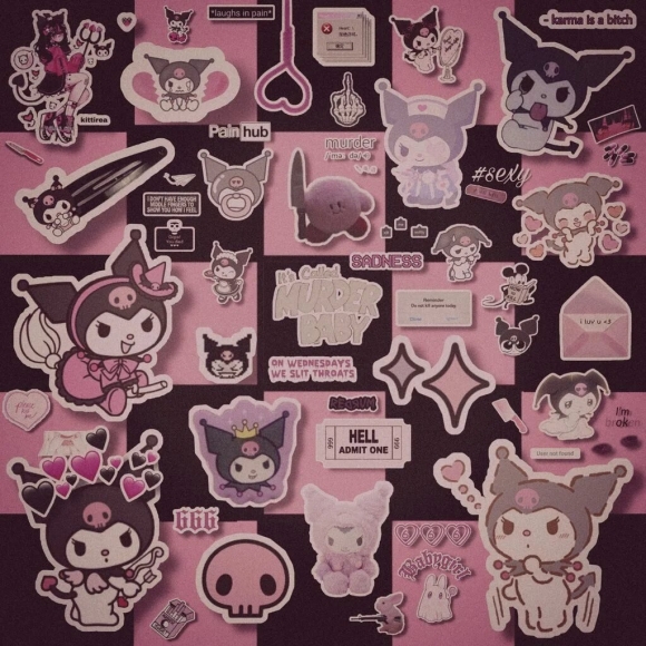 Hello Kitty на розовом фоне