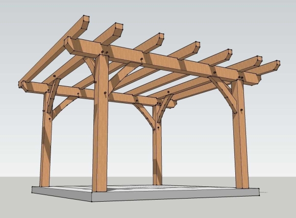 Навес деревянный Timber frame