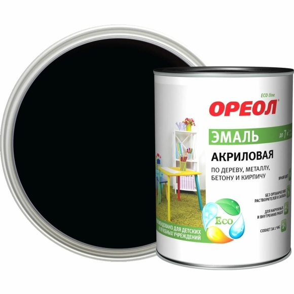 Акриловая краска белая эмаль ореол