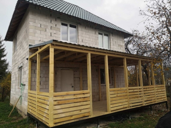 Пристройка веранды к дачному дому