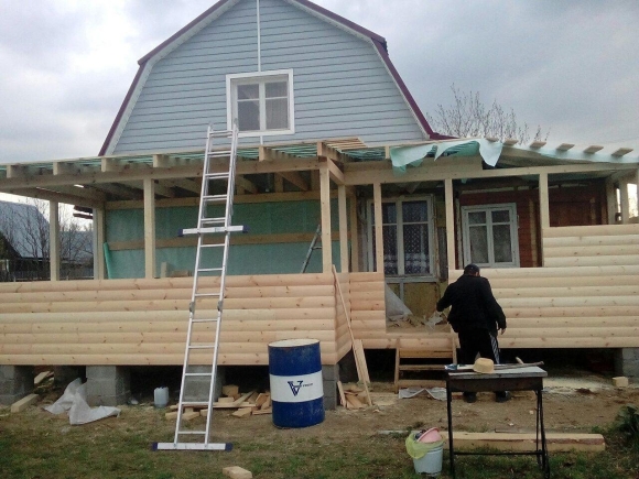 Пристрой к дому каркасный