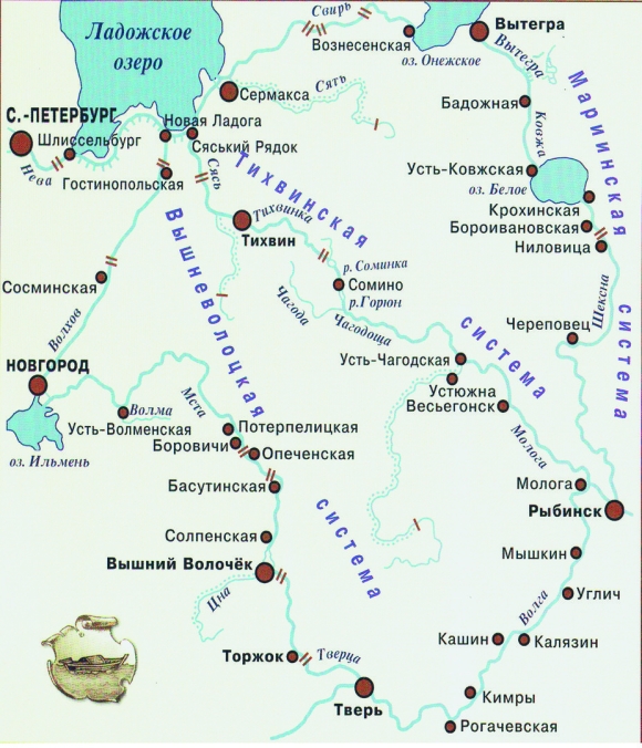 Тихвинская водная система карта