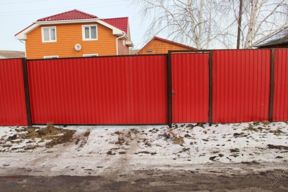 Откатные ворота металлопрофиль
