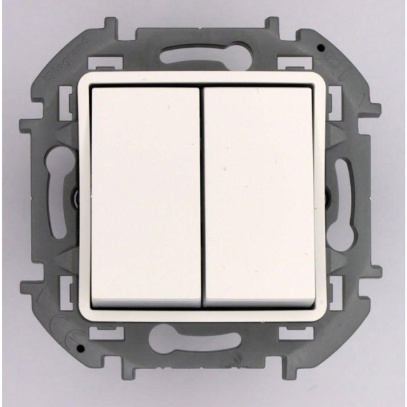 Legrand Inspiria белый переключатель двухклавишный