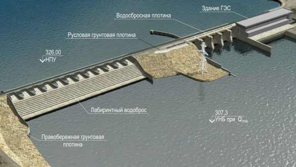 Водосливная плотина Иваньковской ГЭС Дубна