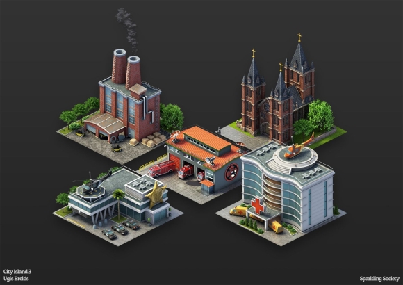 Isometric Blender город