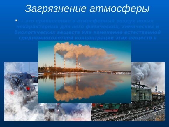 Загрязнение атмосферы презентация