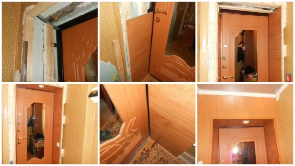 Откосы входной двери из МДФ панелей