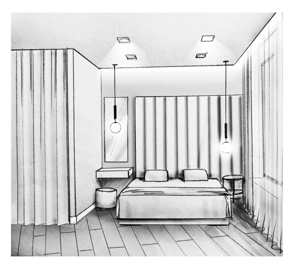 Интерьер рисунок карандашом