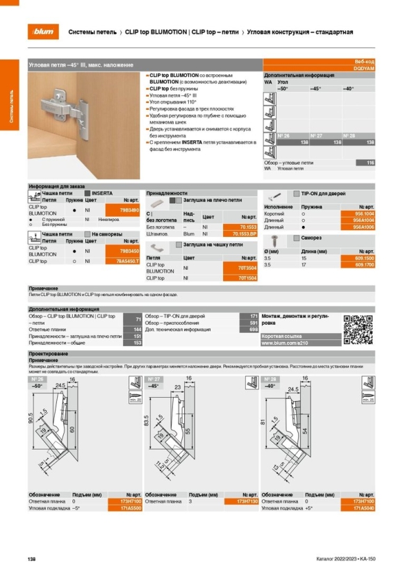 Присадка Blum clip Top