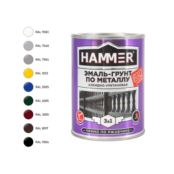 Эмаль термостойкая Hammer kremny для металла